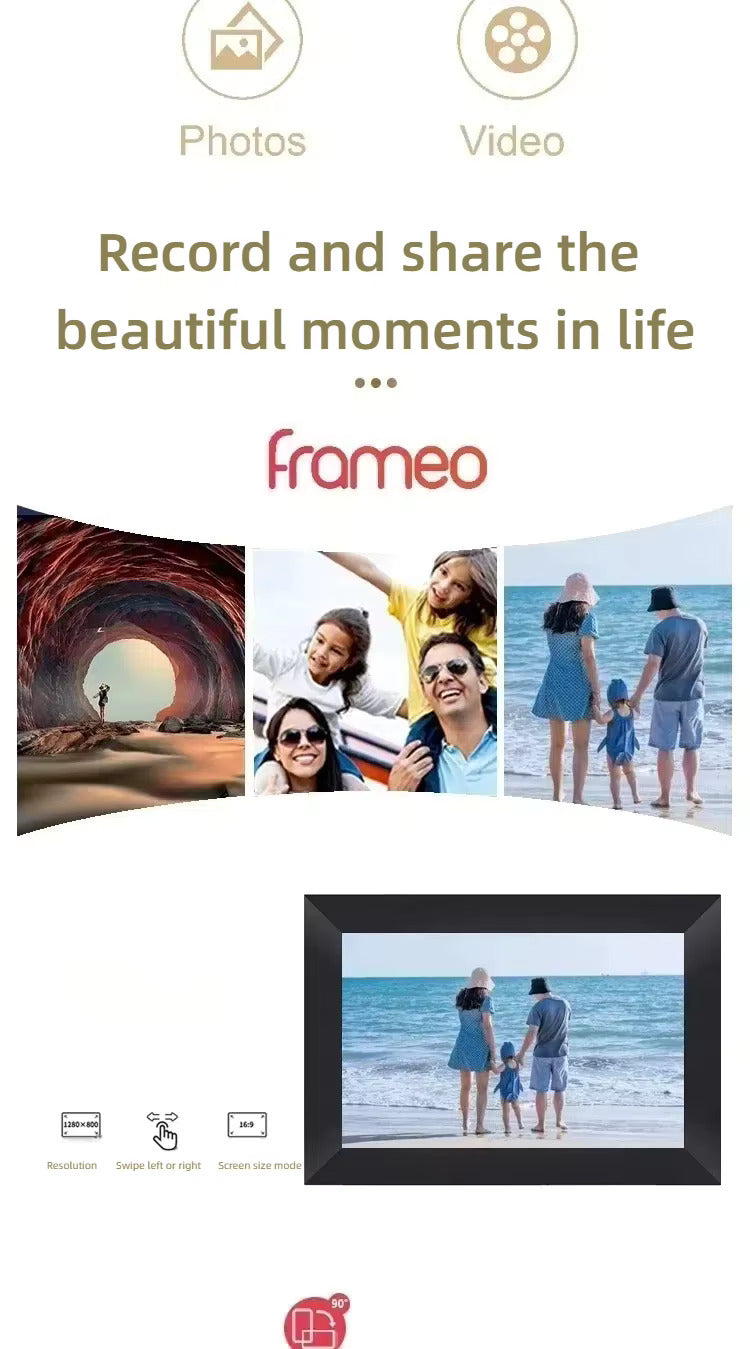 Digital Wi-Fi Photo Frame | 10.1” HD IPS Touch Screen | 32GB Built-in Storage