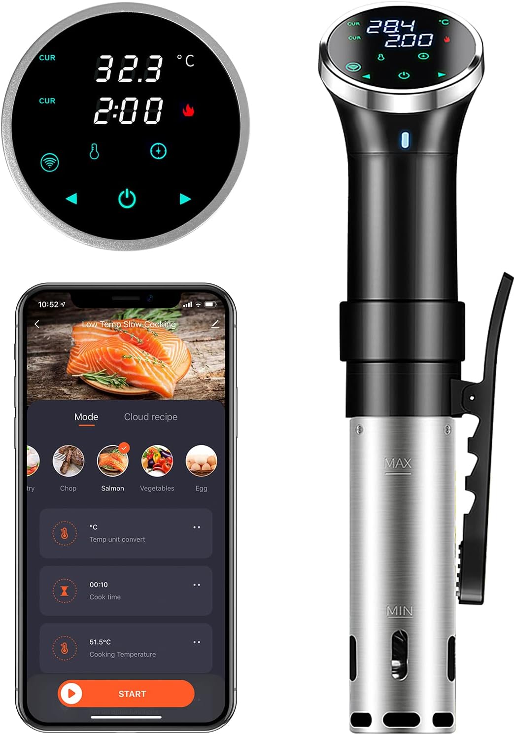 Precision Sous Vide Cooker (1100W, Touch Control, Waterproof)