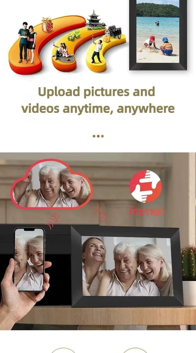 Digital Wi-Fi Photo Frame | 10.1” HD IPS Touch Screen | 32GB Built-in Storage