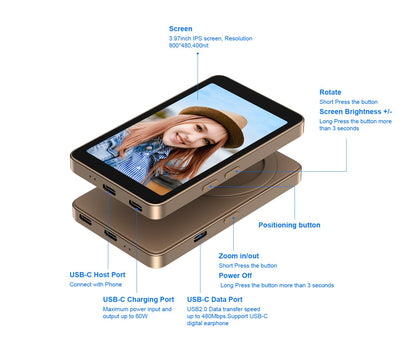 Vlog Selfie Monitor Screen for iPhone & Android (1080P | Wireless | Magnetic | 4-inch)