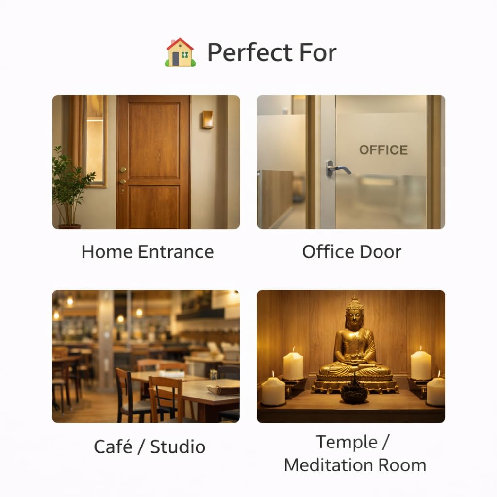 House of Exotiva Premium Wooden Brass Bell Chime – Handmade Decorative Door Bell with Stand