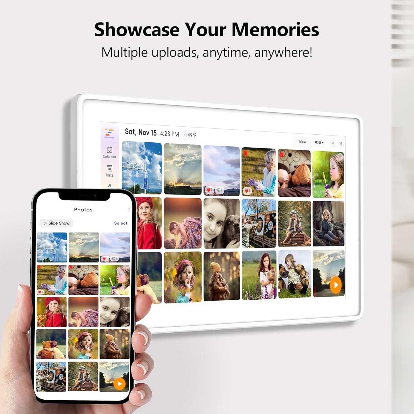 Smart Digital Calendar & Family Organiser WiFi Touchscreen Planner | Chore Chart | Meal Planner | Photo Frame