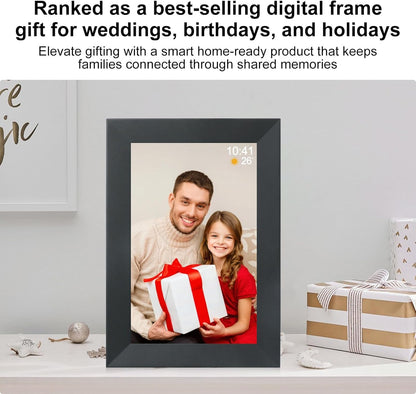 10.1-Inch Smart Wi-Fi Digital Photo Frame | 32GB Storage | Frameo App | IPS Touchscreen | Auto-Rotate
