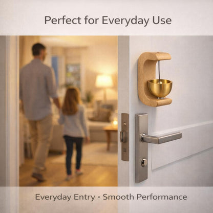 House of Exotiva Premium Wooden Brass Bell Chime – Handmade Decorative Door Bell with Stand