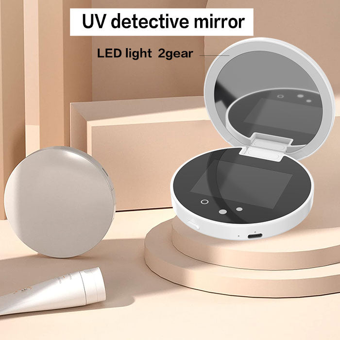 Compact Smart UV Mirror | Your Pocket Beauty & Sunscreen Expert