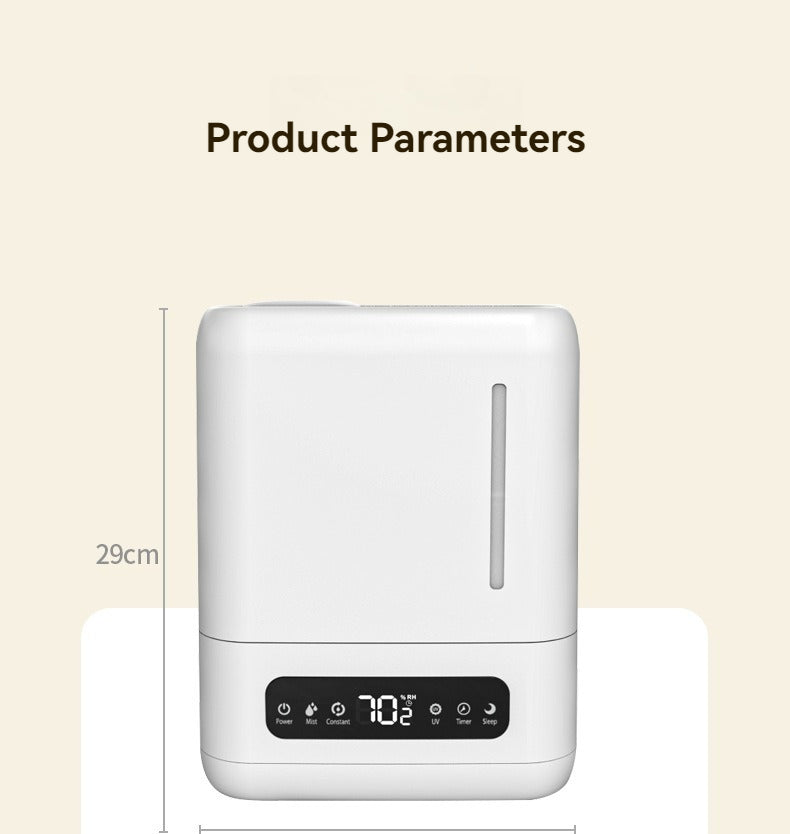 Smart Ultrasonic Humidifier & Aroma Diffuser (4L, White) | LED Display | Remote Control | Auto Shut-Off | Top Fill | 360° Mist Nozzle