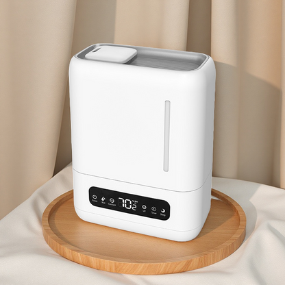 Smart Ultrasonic Humidifier & Aroma Diffuser (4L, White) | LED Display | Remote Control | Auto Shut-Off | Top Fill | 360° Mist Nozzle