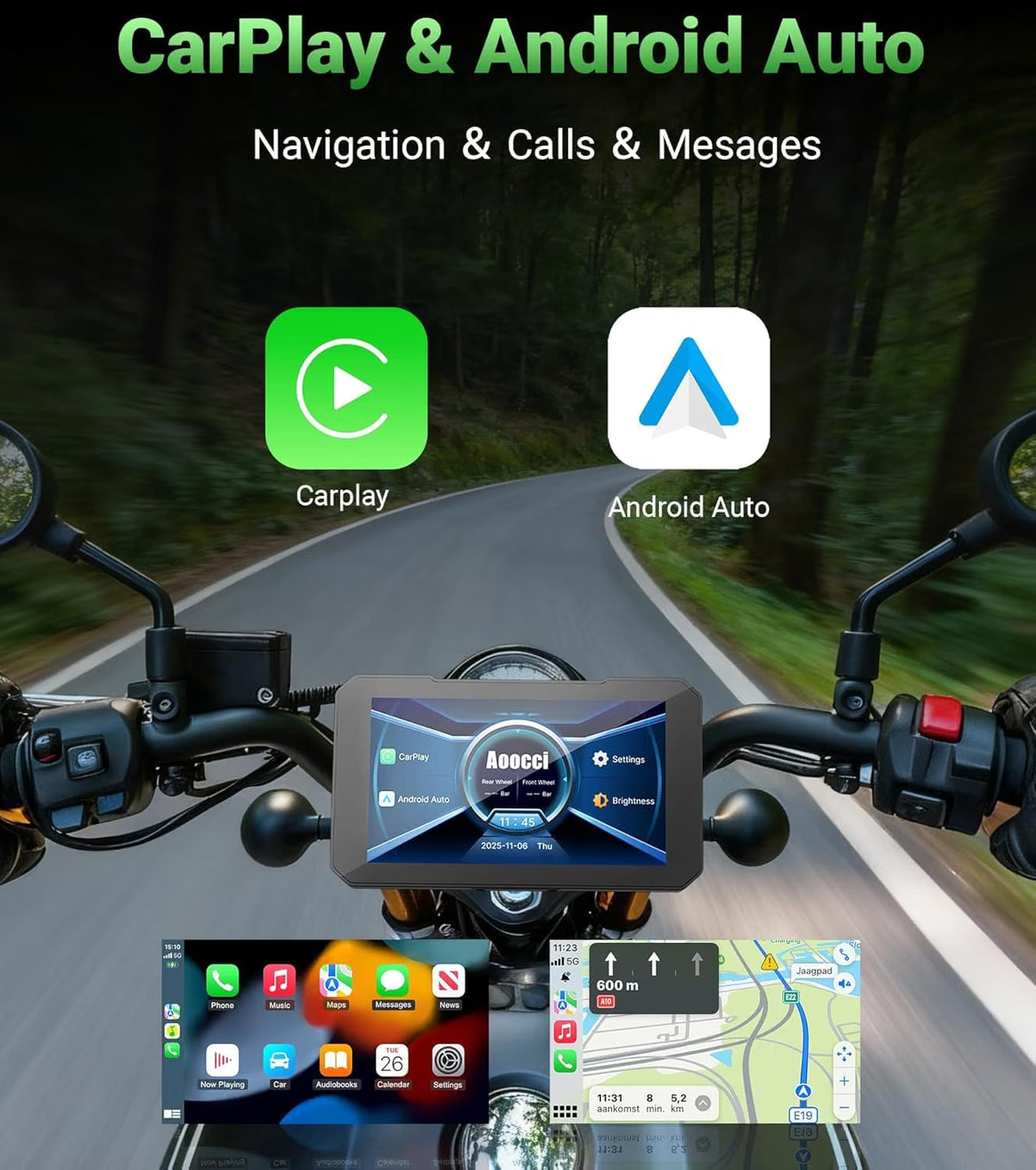 Motorcycle CarPlay & Android Auto – Smart Riding Display