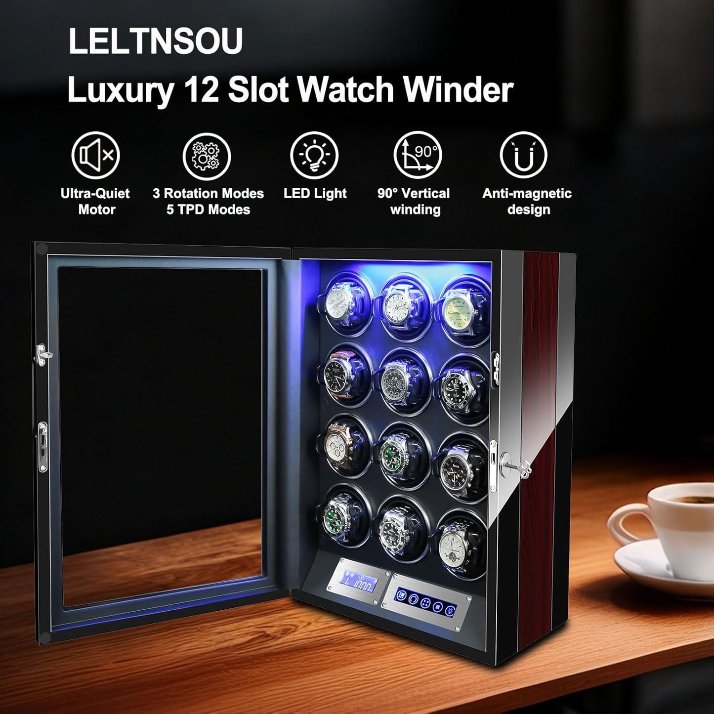 ChronoVault – Automatic Watch Winder & Display Case Precision Motion. Timeless Luxury.