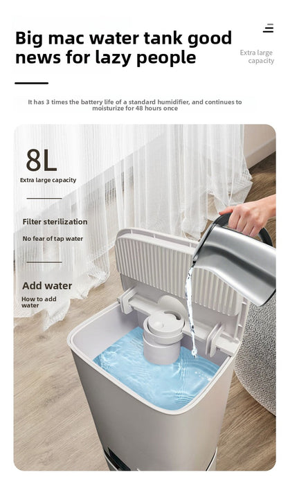 Ultrasonic Humidifier for Large Rooms- 8L| Smart Humidity Control | Whisper Quiet | Remote Control