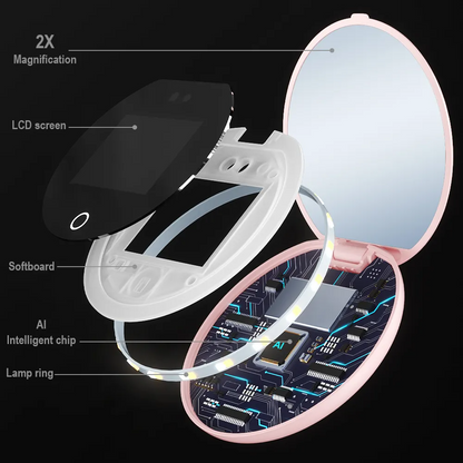 Compact Smart UV Mirror | Your Pocket Beauty & Sunscreen Expert