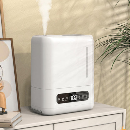 Smart Ultrasonic Humidifier & Aroma Diffuser (4L, White) | LED Display | Remote Control | Auto Shut-Off | Top Fill | 360° Mist Nozzle
