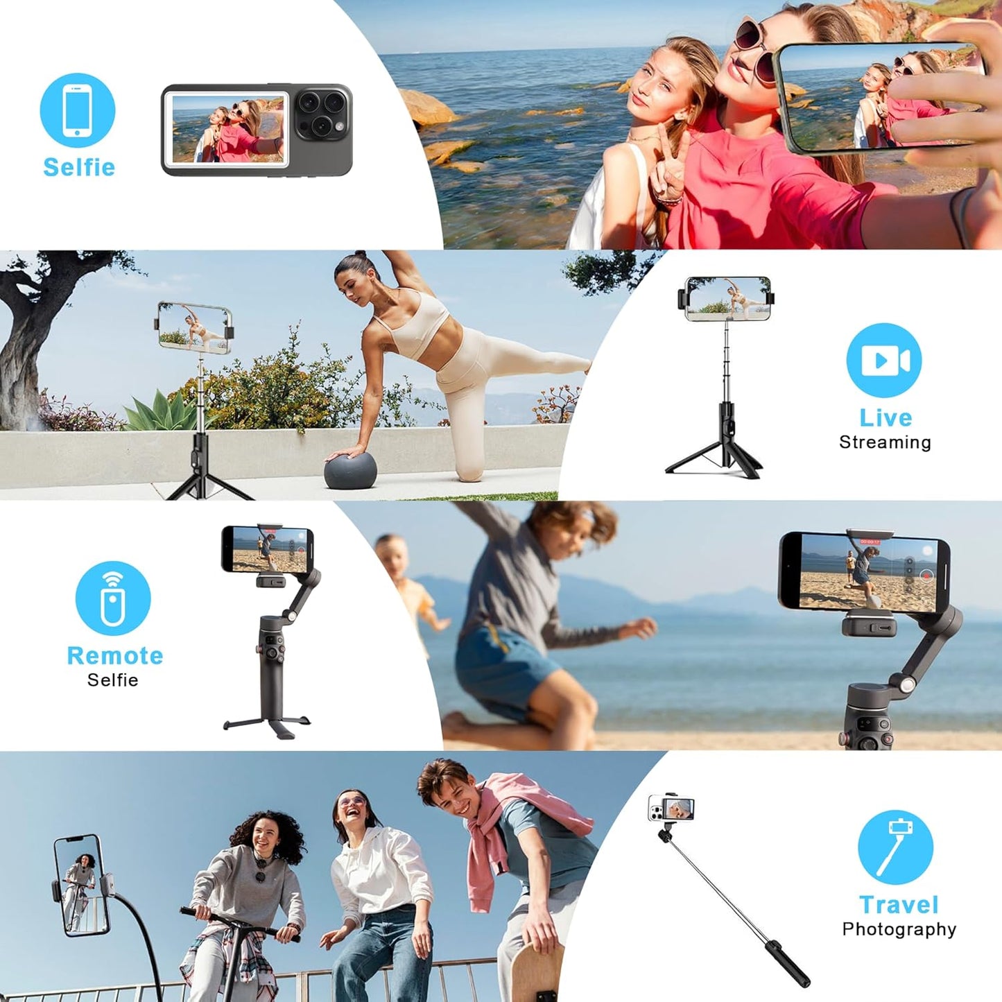 Vlog Selfie Monitor Screen for iPhone & Android (1080P | Wireless | Magnetic | 4-inch)
