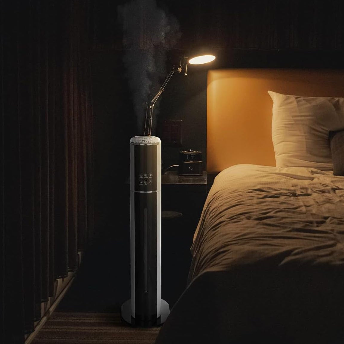 Ultrasonic Cool Mist Humidifier for Large Room Bedroom, Top Fill Humidifier(9L) for Baby Adults, Smart & Remote Control, Last 60 Hours