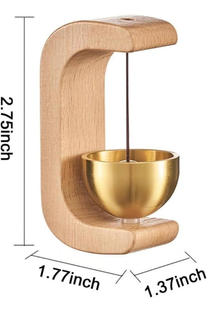 House of Exotiva Premium Wooden Brass Bell Chime – Handmade Decorative Door Bell with Stand