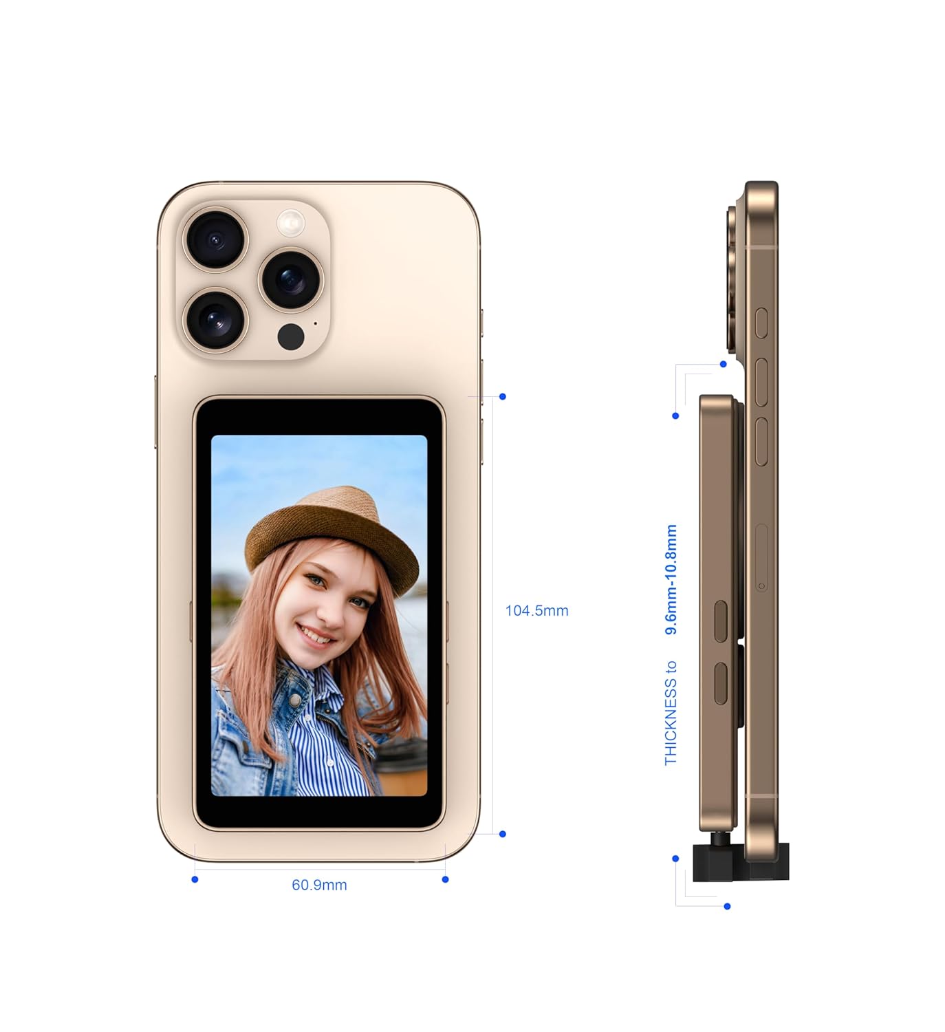 Vlog Selfie Monitor Screen for iPhone & Android (1080P | Wireless | Magnetic | 4-inch)